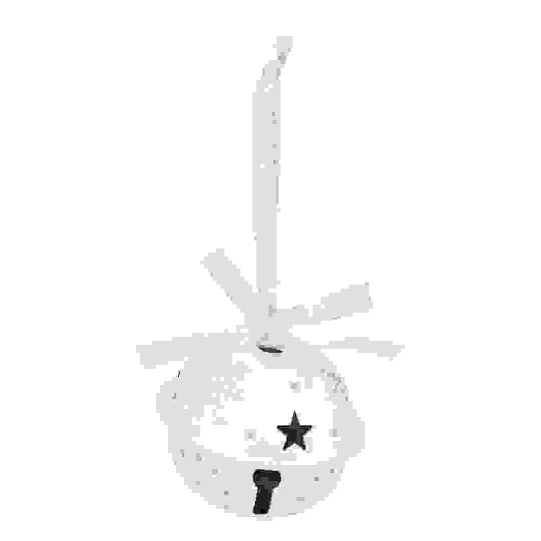 Atmosphera Metal Bell Tree Decor (7 cm, White and Silver)