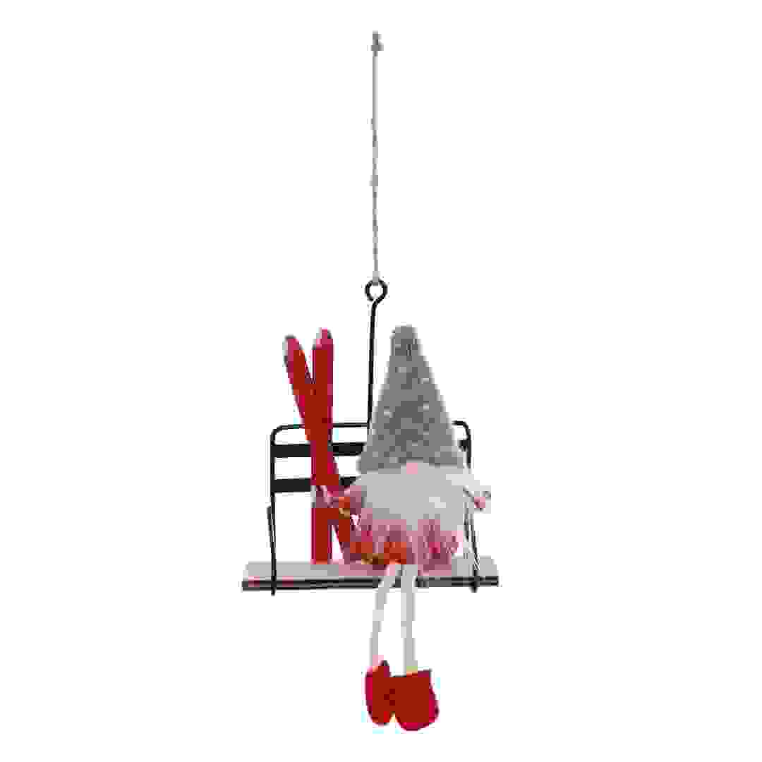 Atmosphera Textile Gnome on Ski Lift Tree Decor (1 Pc, 17 cm)