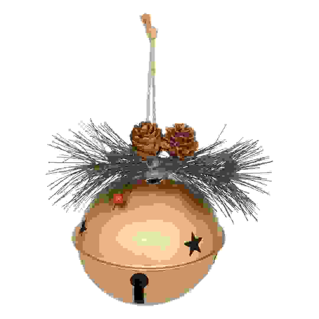 Atmosphera Pinecone Bell Metal Tree Decor (10 cm, Gold)