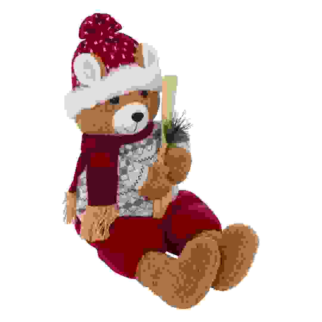 Atmosphera Seated Skiing Bear Decor (1 Pc, 14 x 12 x 50 cm)