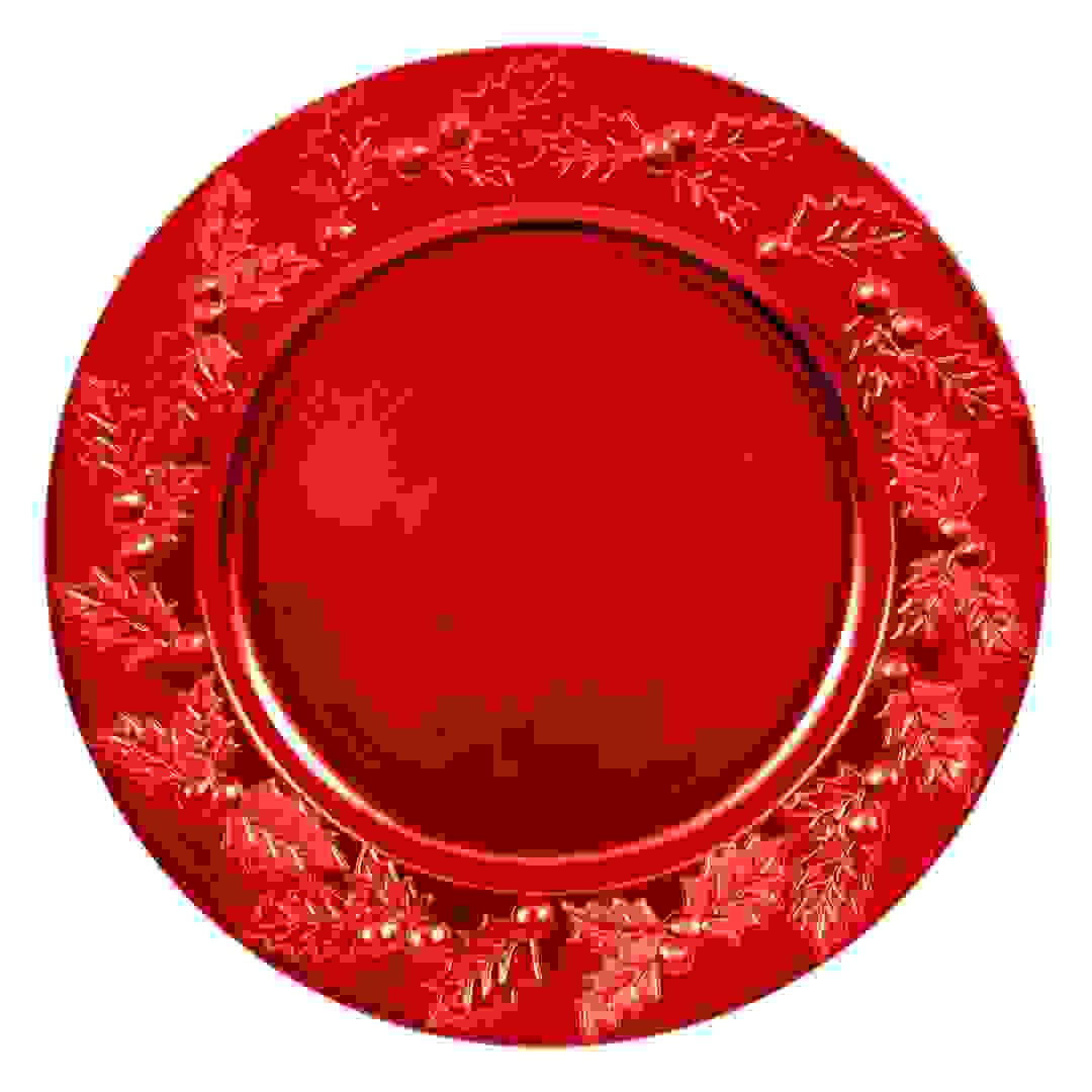 Atmosphera Red Holly Presentation Plate (1 Pc, 33 cm)