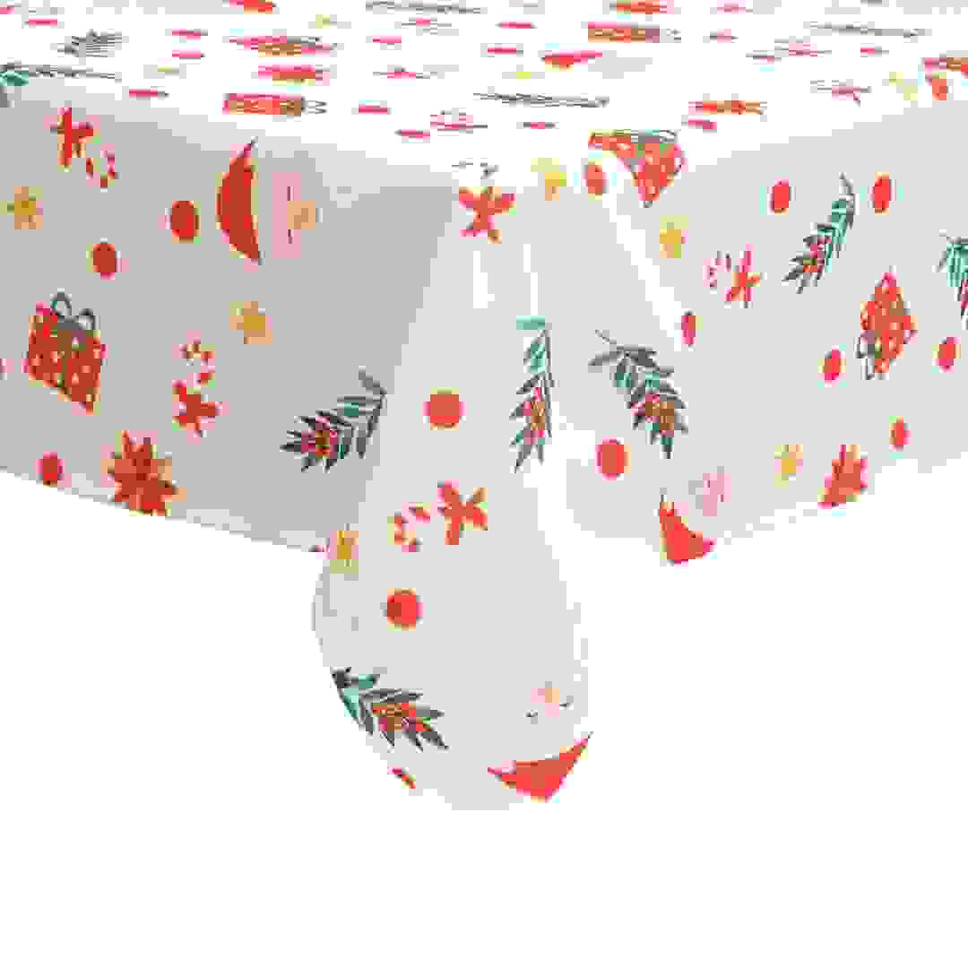 Atmosphera Stain-Resistant Santa Claus Print Tablecloth (1 Pc, 140 x 240 cm)