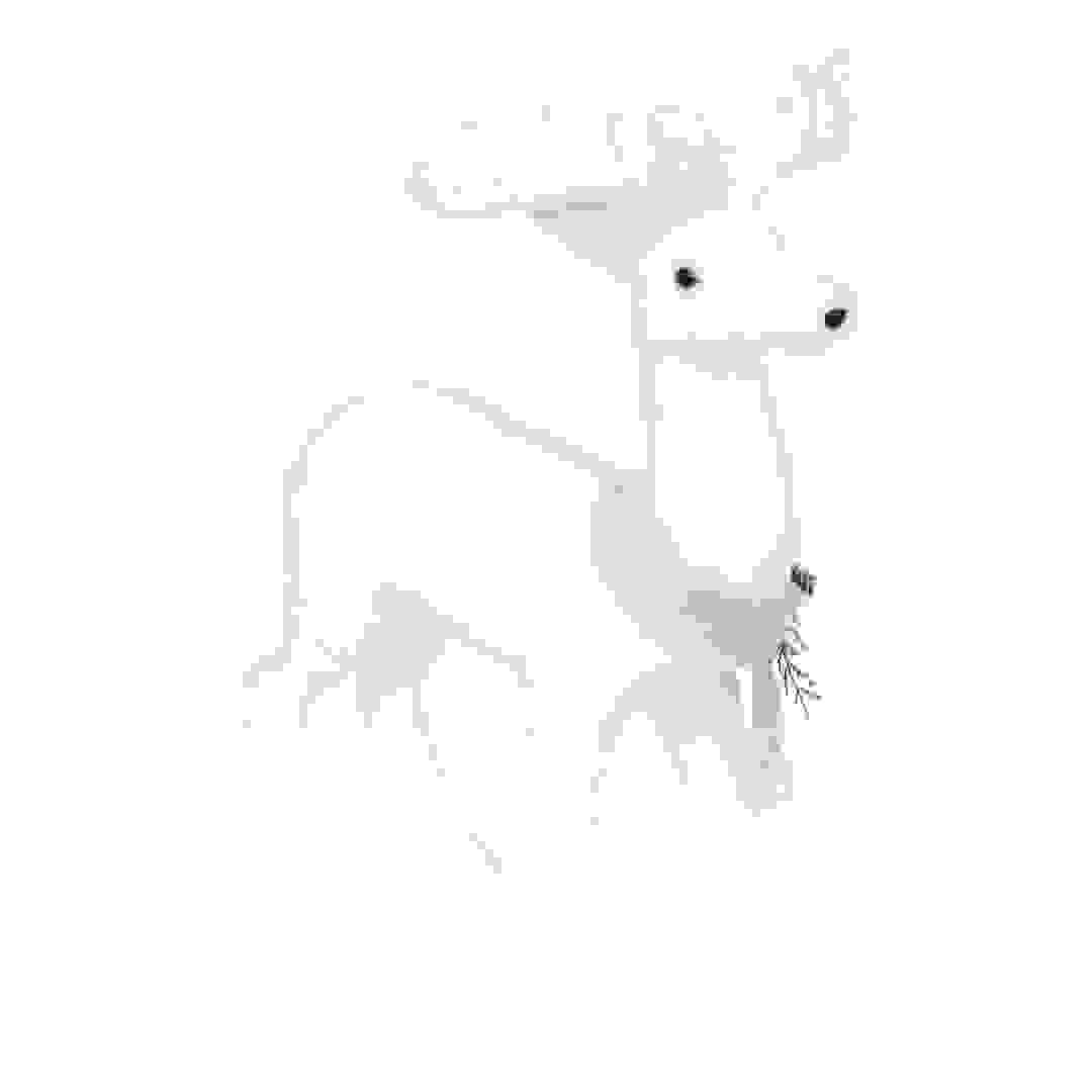 Atmosphera Reindeer with Blue Scarf Figure Decor (1 Pc, 62 x 49 cm)