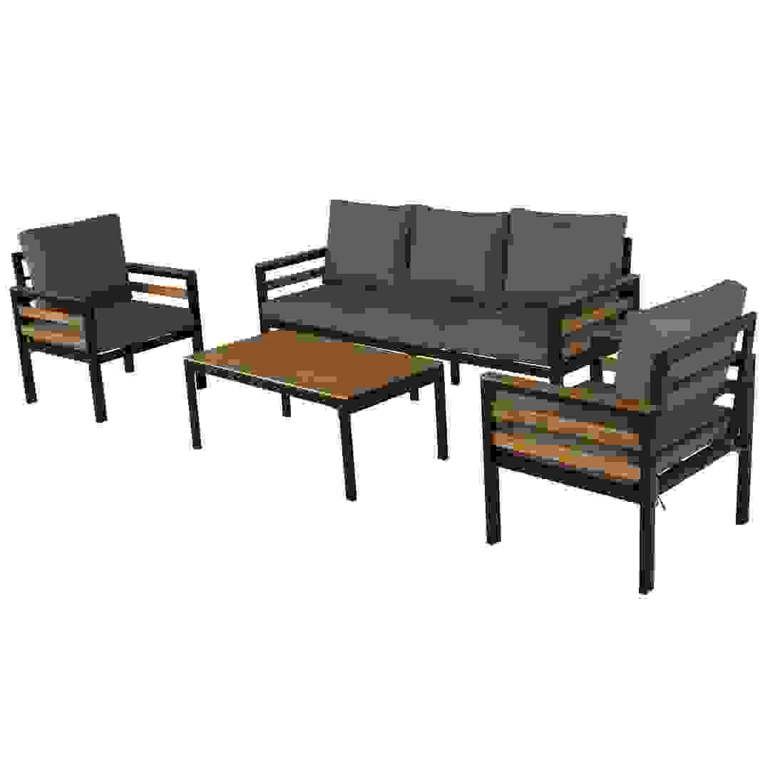 Adora 5-Seater Steel Outdoor Sofa Set W/Wood Top (65 x 55 x 81 cm, 4 Pc.)