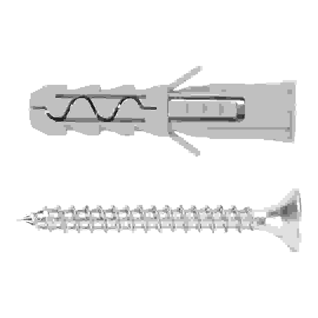 Diall Nylon & Steel Multi-Purpose Screw & Wall Plug Pack (Dia. 0.6 x L. 3 cm, 50 Pc.)