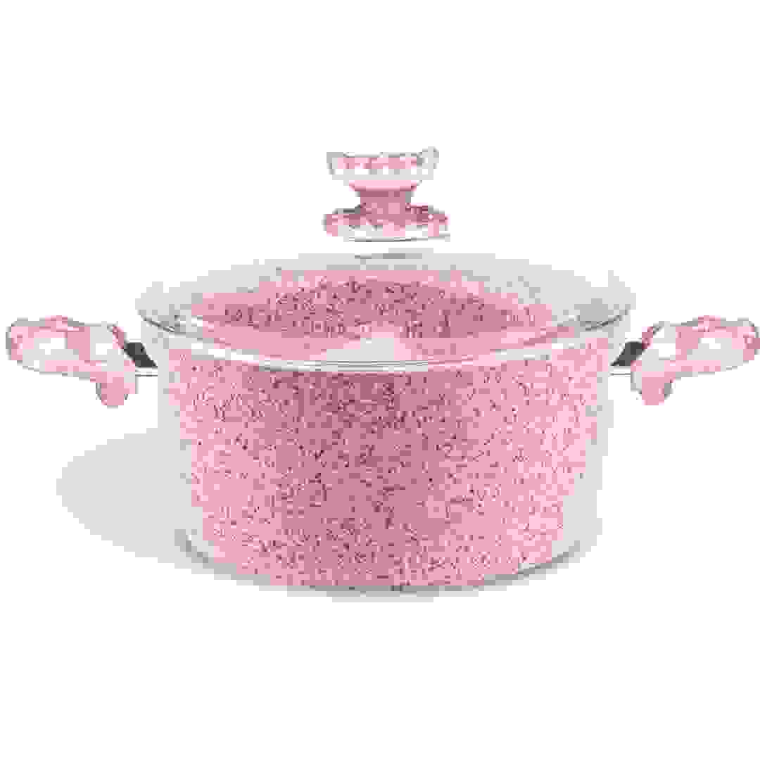 Home Maker Granitec Non-Stick Casserole (Pink, 26 cm)