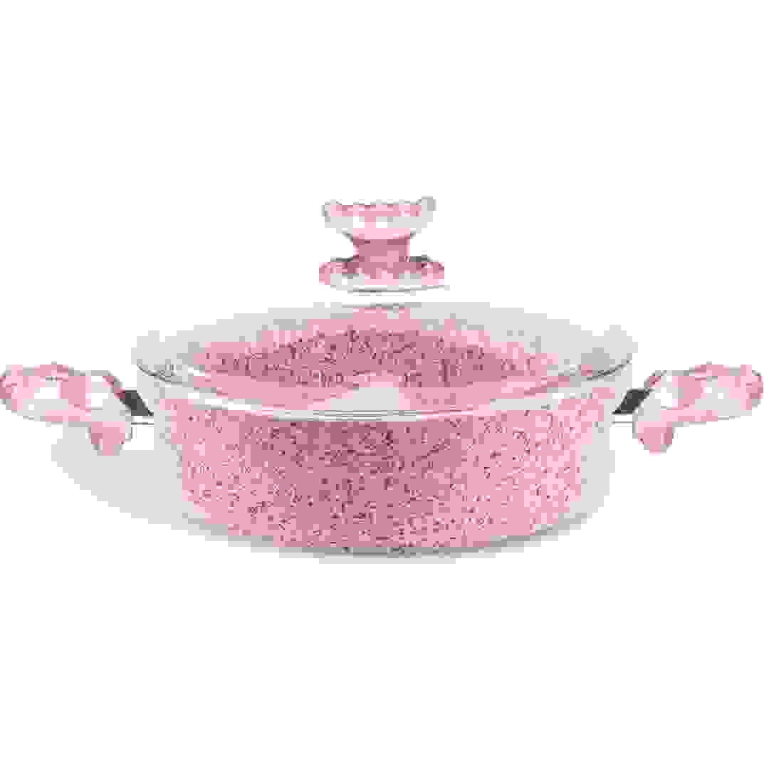 Home Maker Granitec Non-Stick Casserole (Pink, 30 cm)