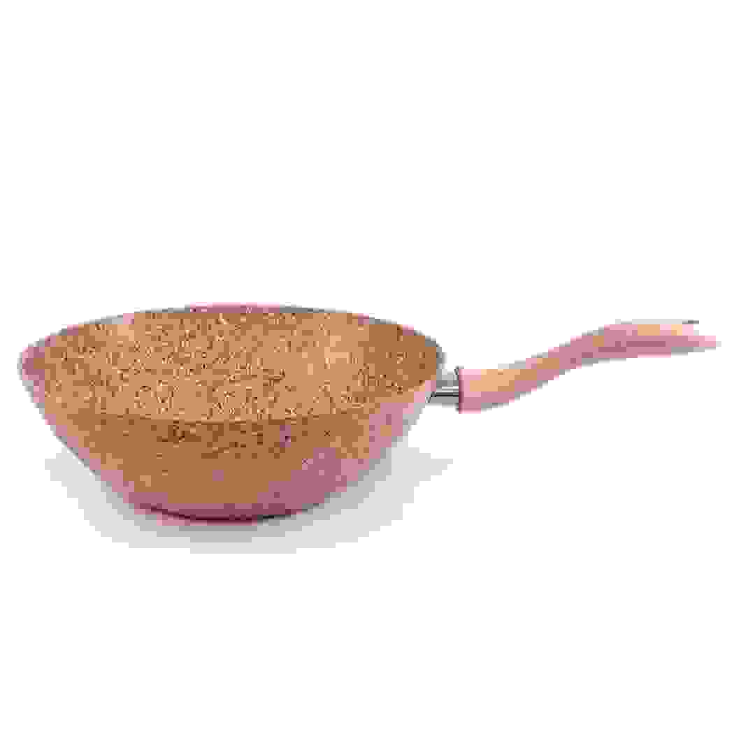 Home Maker Granitec Wok Pan (Pink, 28 cm)