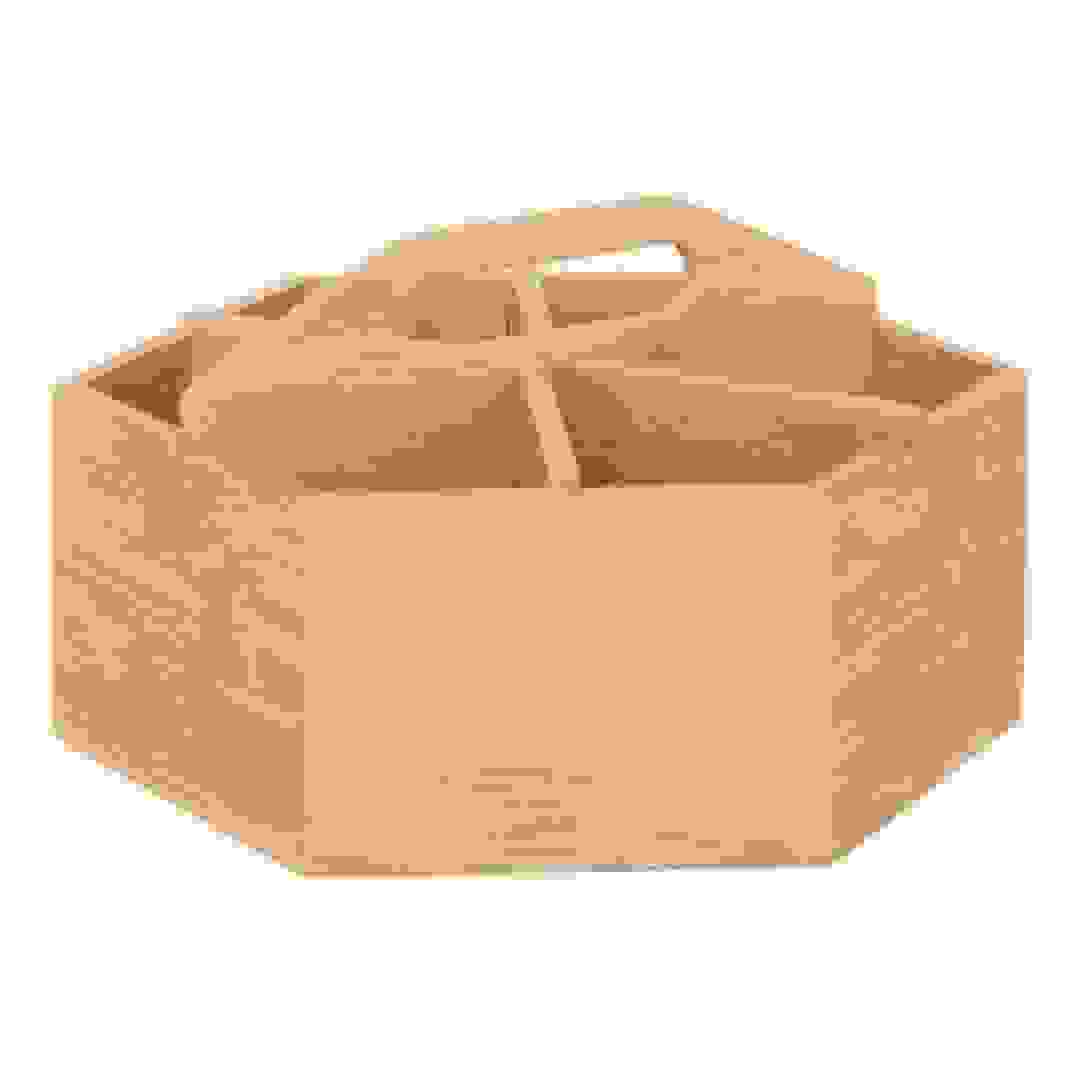 5Five Rotating Tea Box with 6 Compartments (22 x 19.3 x 12.5 cm, Beige)