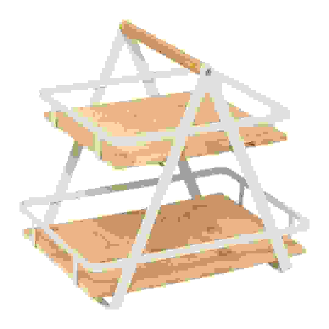5Five Ordera 2-Level Kitchen Metal Shelf (30 x 22.5 x 29 cm, Beige & White)