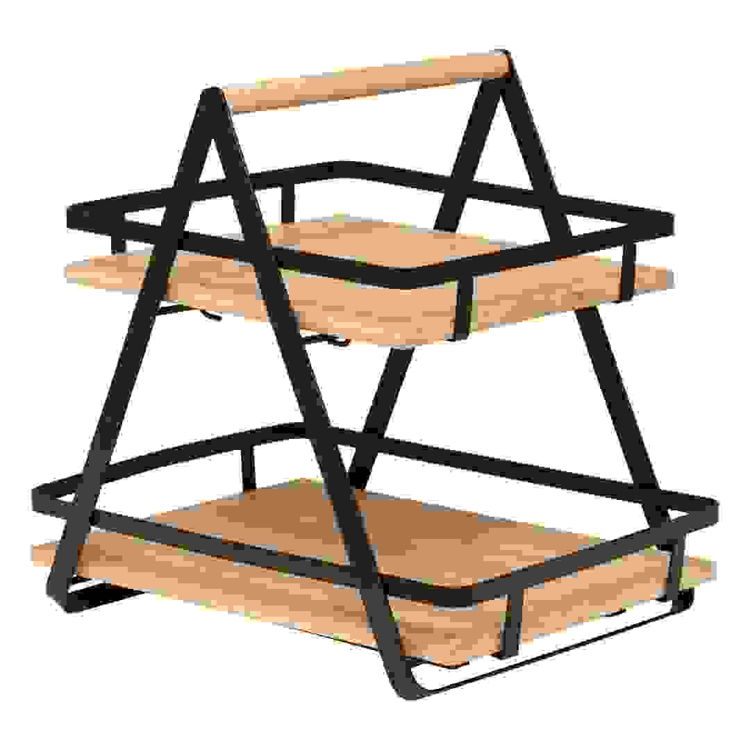 5Five Ordera 2-Level Kitchen Metal Shelf (30 x 22.5 x 29 cm, Beige & Black)