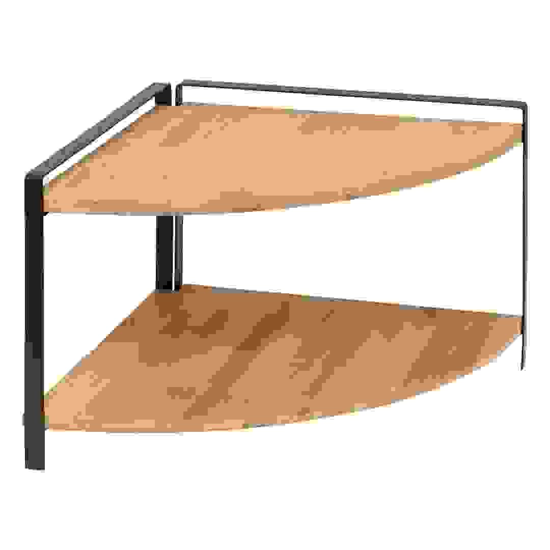 5Five Ordera 2-Level Kitchen Corner Shelf (29 x 29.3 x 20.5 cm, Beige & Black)