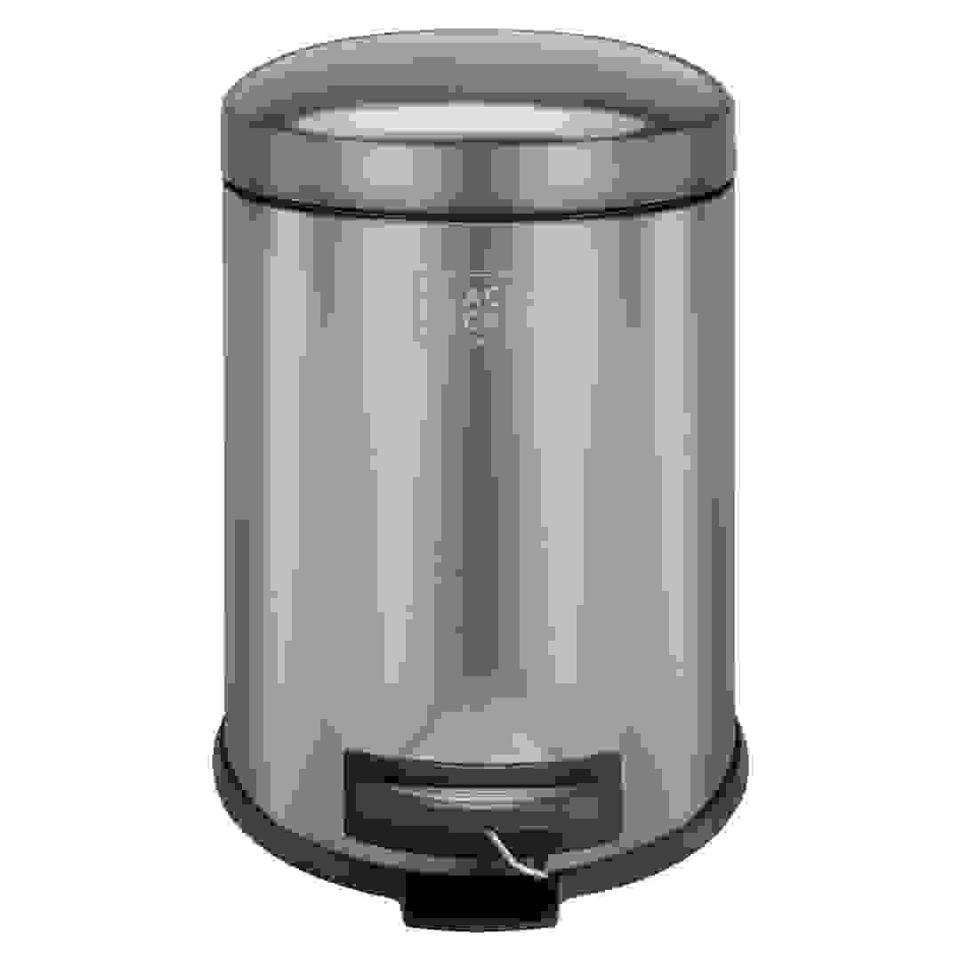 Black+Decker Dome Lid Pedal Bin (24.5 x 24.5 x 32 cm, 5 L, Dark Stainless Steel)