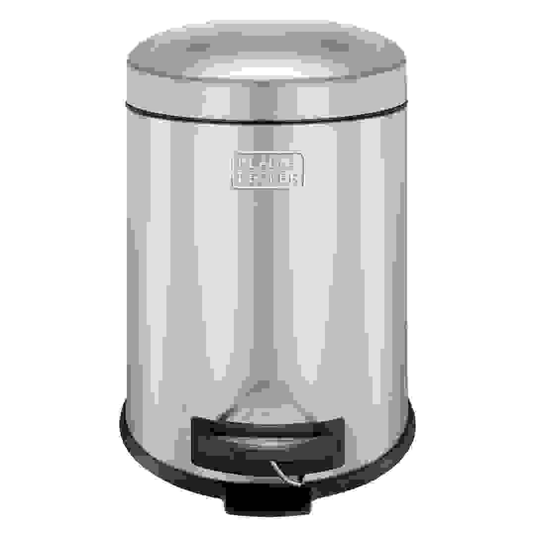 Black+Decker Dome Lid Pedal Bin (24.5 x 24.5 x 32 cm, 5 L, Stainless Steel)