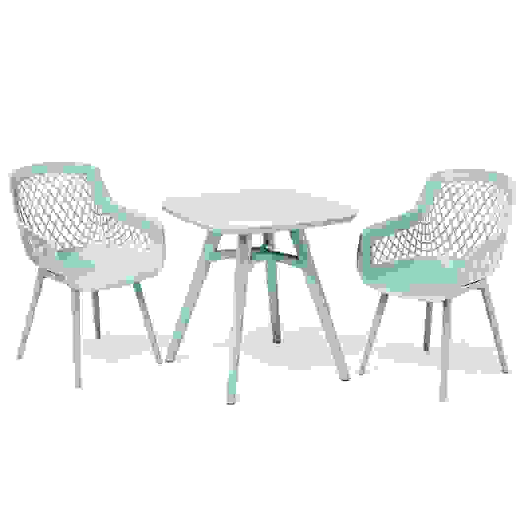 Rio Injected Plastic Bistro Set (Light Green, 59 x 59 x 86 cm, 3 Pc.)
