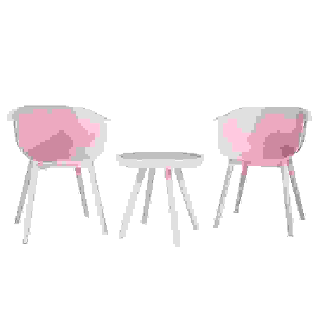 Rio Injected Plastic Bistro Set (Light Pink, 60 x 57 x 75.5 cm, 3 Pc.)