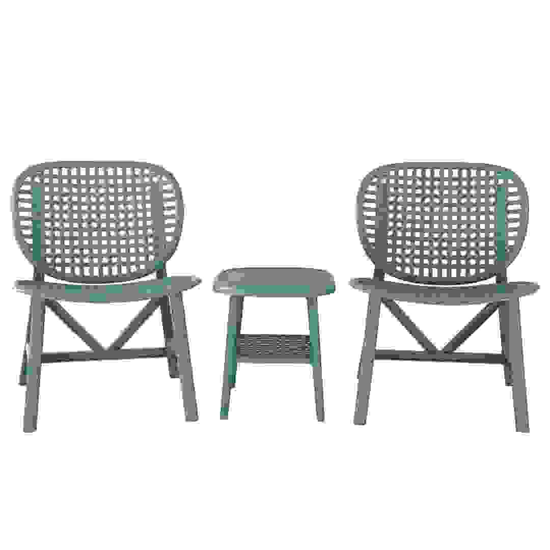 Rio Injected Plastic Bistro Set (Green, 59.5 x 63 x 79.5 cm, 3 Pc.)