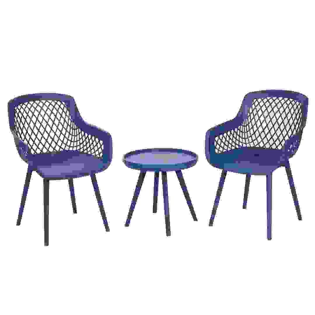 Rio Injected Plastic Bistro Set (Blue, 59 x 59 x 86 cm, 3 Pc.)