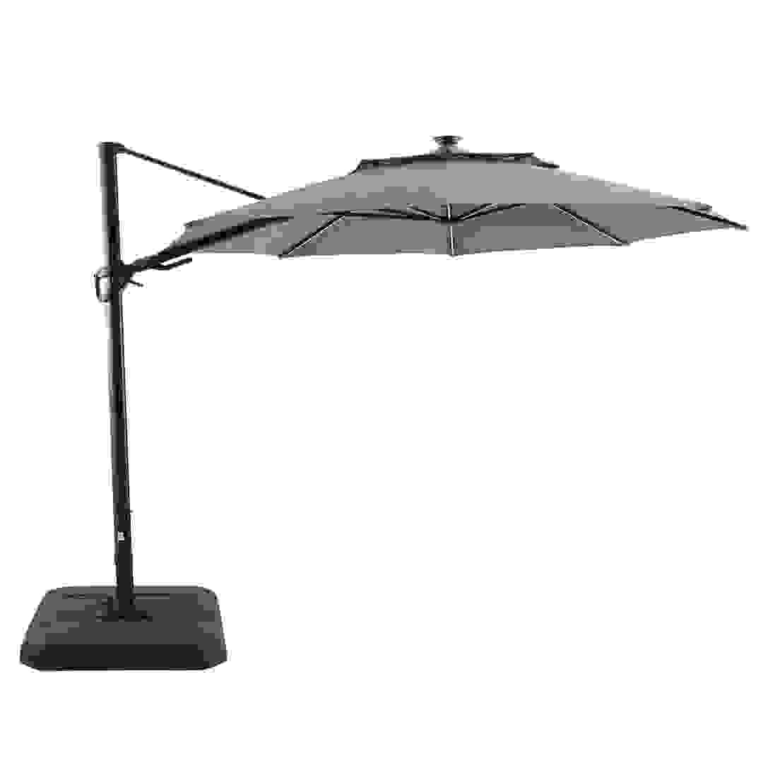 3M Hanging Aluminum Umbrella W/Plastic Base (Dark Grey, 3.8 x 3.2 x 2.65 m)
