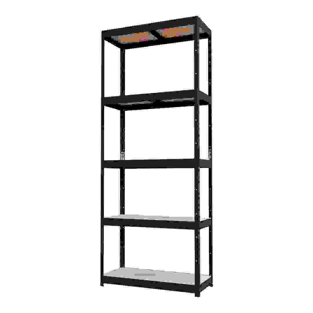 GoodHome Metal Storage Shelf (179 x 75 x 35 cm, Black)