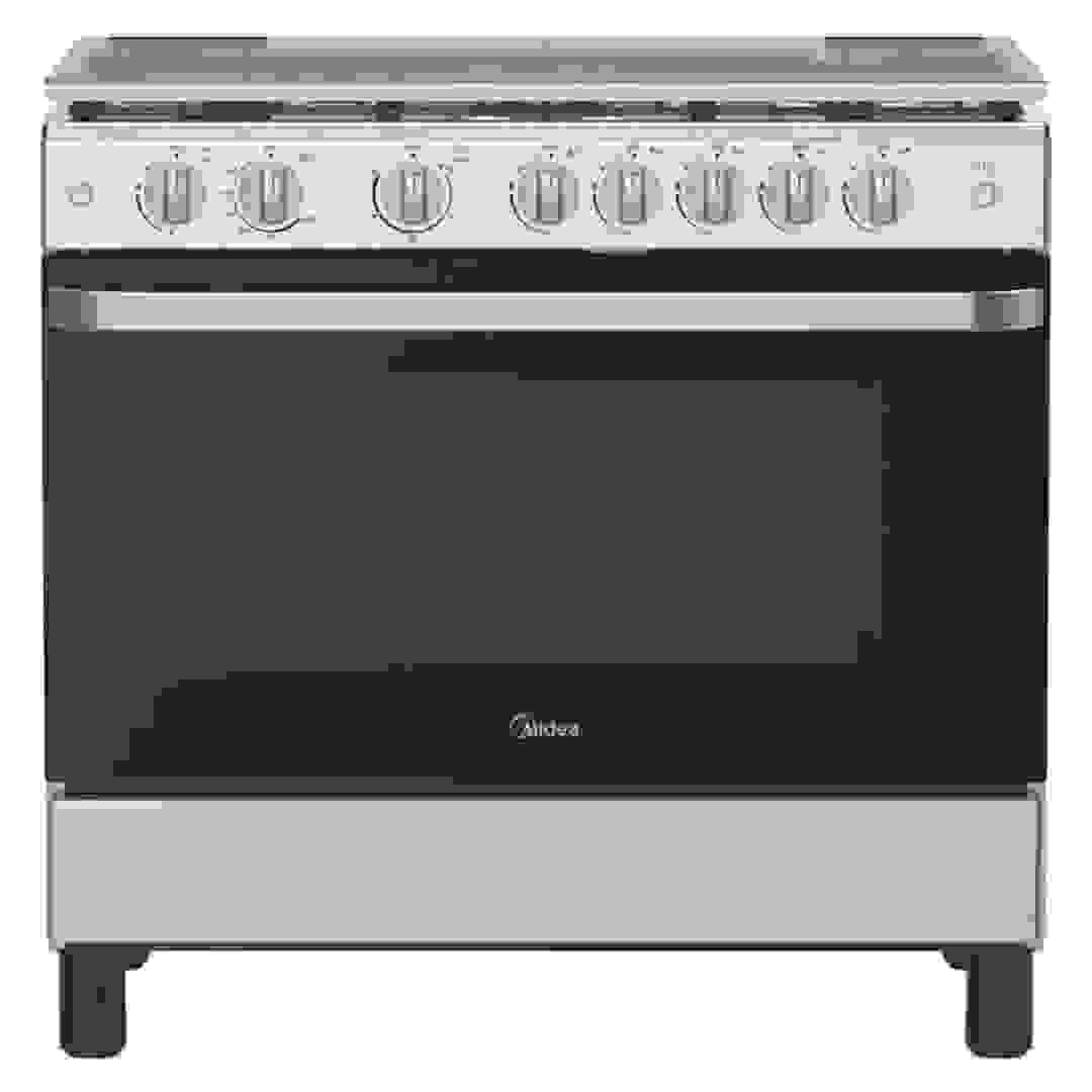 موقد غاز كامل ميديا 5 شعلات مع فرن MFO-MG36LE-SS (90 × 60 سم)