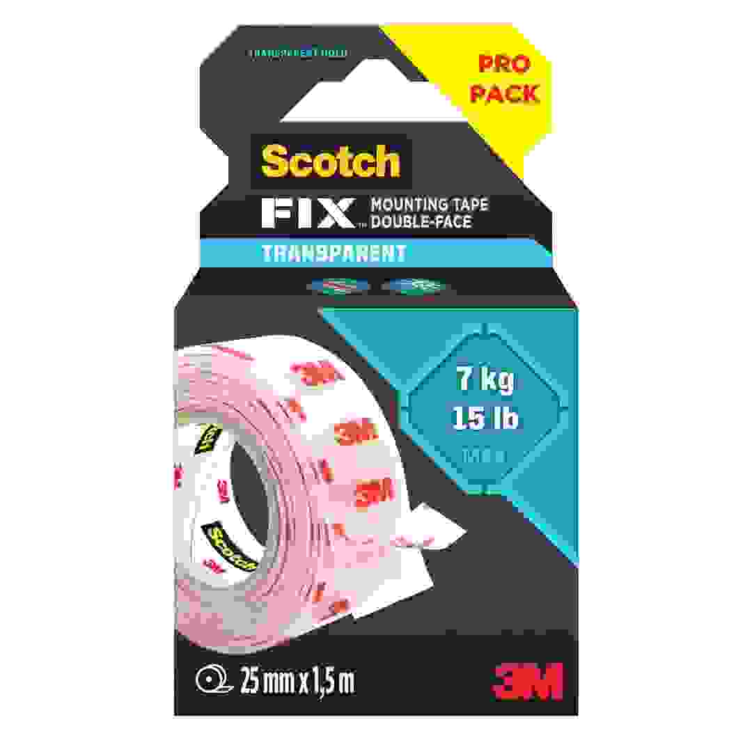 3M Scotch Permanent Heavy-Duty Mounting Tape (2.5 x 152.4 cm, Clear)
