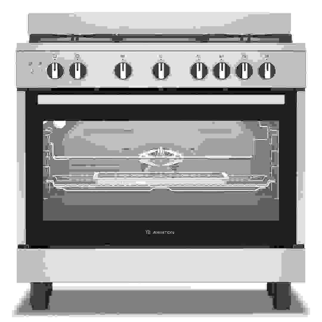 Ariston 5-Burner Freestanding Gas Cooker W/Oven, ARR9GGF23129 XME (90 x 60 x 90 cm)