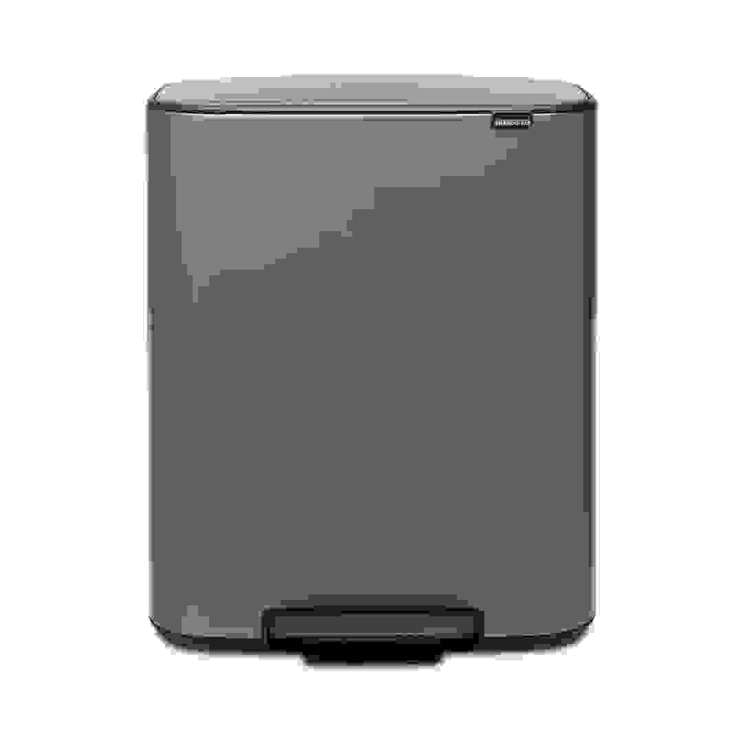Brabantia Stainless Steel Bo Pedal Bin (36.3 x 54.1 x 65.2 cm, 60 L, Platinum)