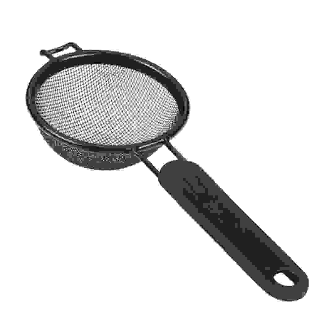 Metaltex Aluminium Non-Stick Kitchen Strainer (7 cm, Black)