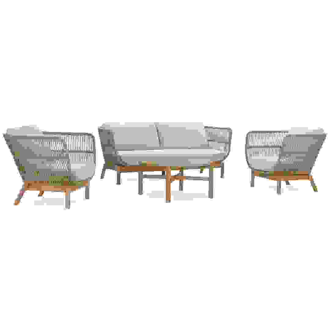 Agesta 4-Seater Acacia Wood Outdoor Sofa Set (185 x 81 x 70 cm)