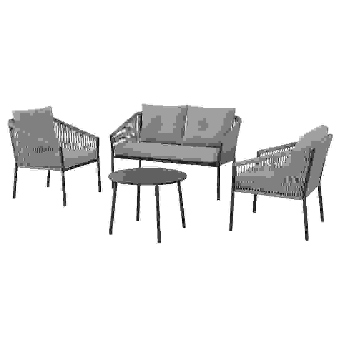 Tulum 4-Seater Steel Rope Outdoor Sofa Set W/Cushions (122 x 67 x 74 cm)