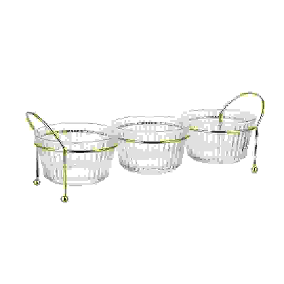 La Maison Snack Bowl Set W/Golden Iron Stand Set, 56134 (350 ml)