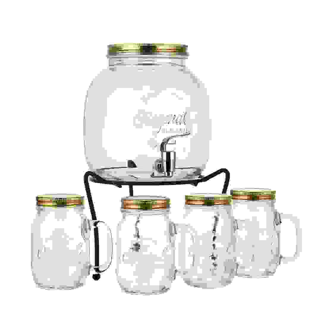 La Maison Glass Dispensr W/Black Iron Stand Set, 6422