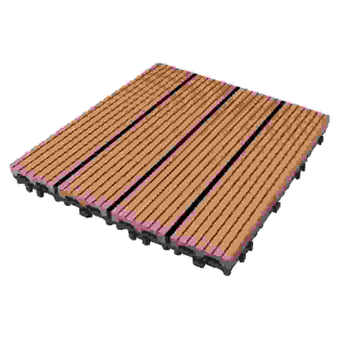 Garden Plastic Floor Decking Tiles (Brick Red, 30 x 30 x 2 cm, 11 Pc.)