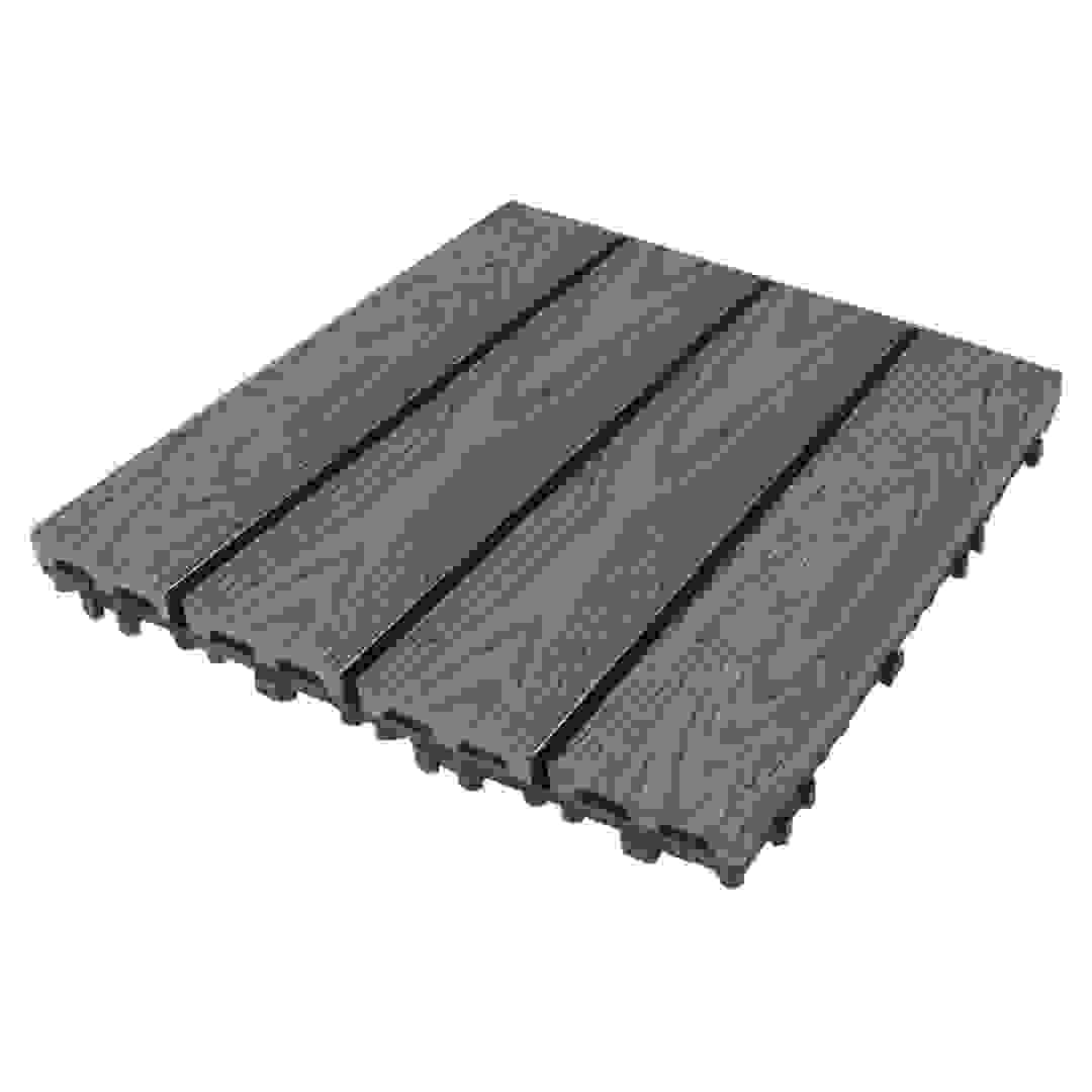 Garden Plastic Floor Decking Tiles (Coffee, 30 x 30 x 2 cm, 11 Pc.)