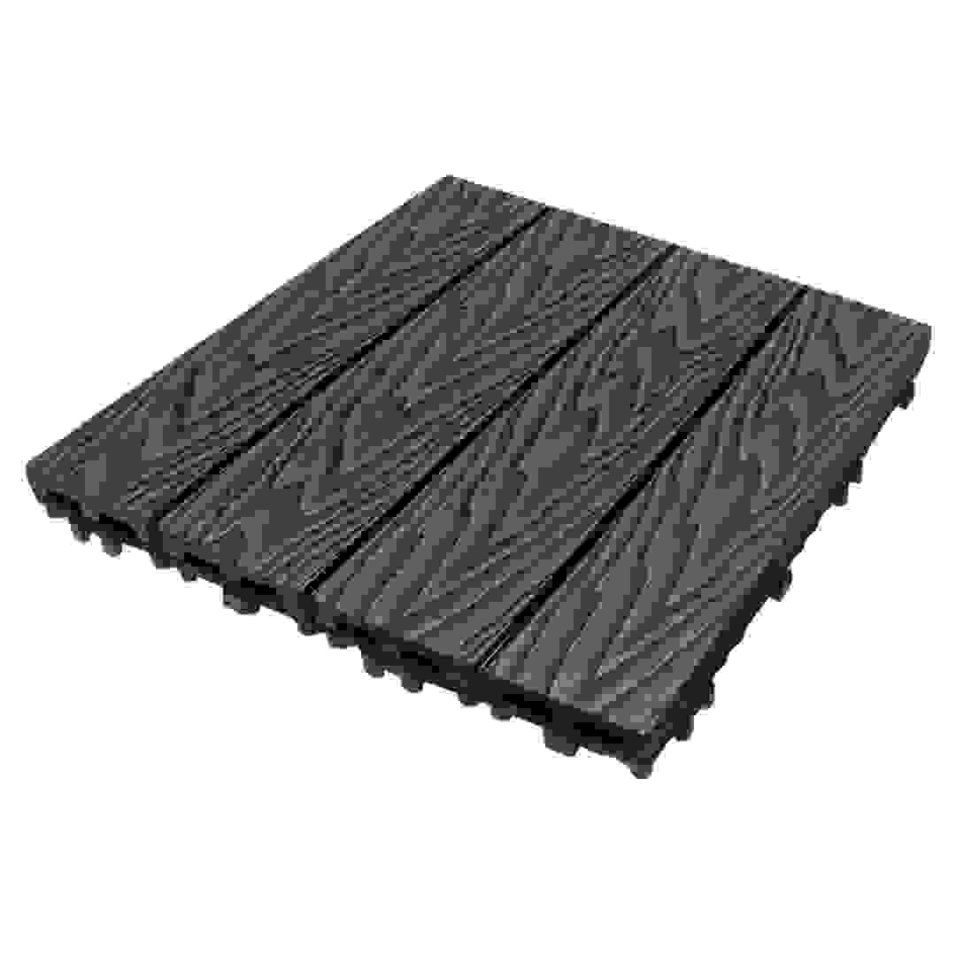 Garden Plastic Floor Decking Tiles (Chocolate, 30 x 30 x 2 cm, 11 Pc.)