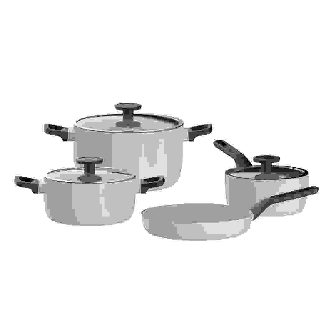Berghoff Glints Slate Non-Stick Cookware Set (24 cm, Silver, 7 Pc.)