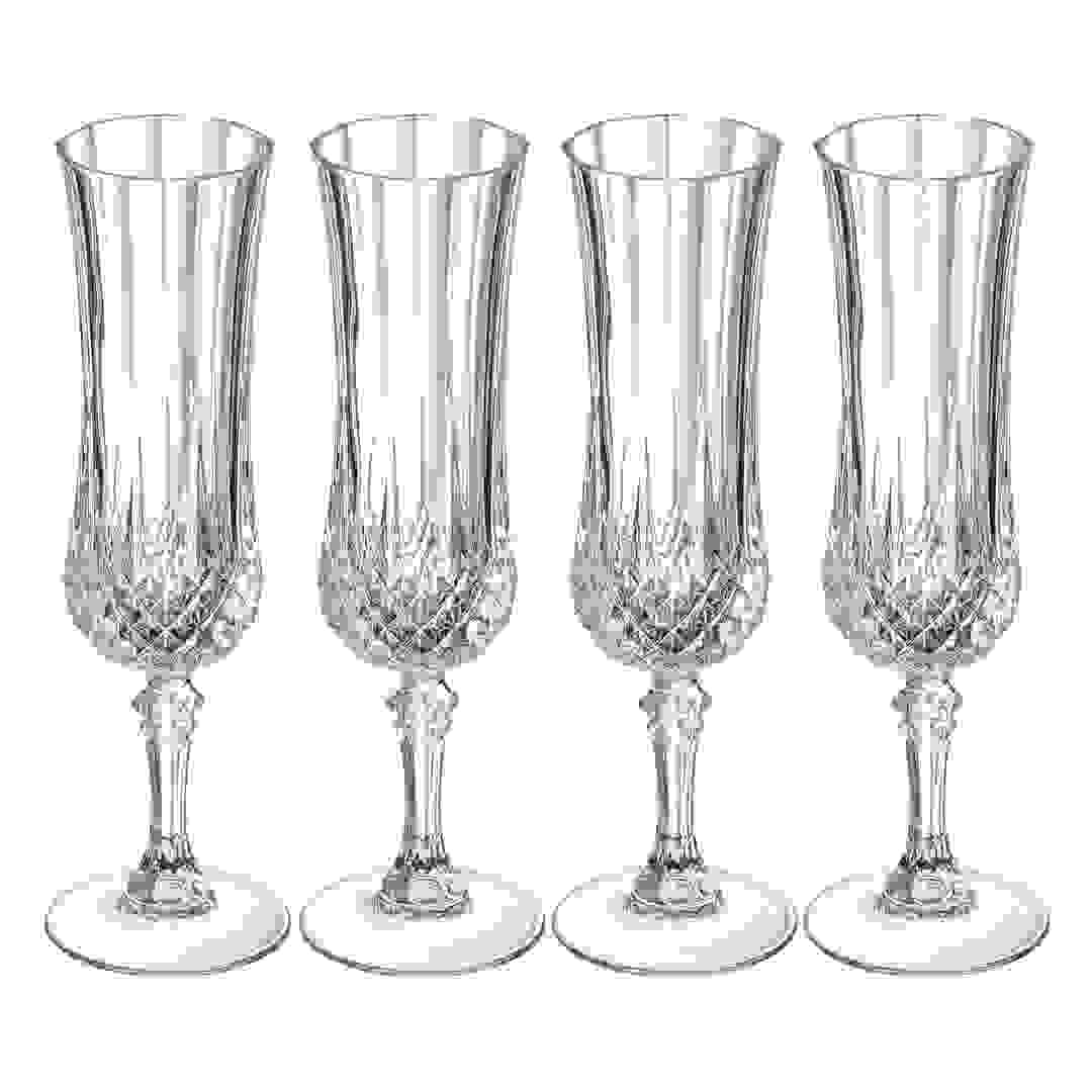 Cristal d'Arques Elegant Flute Glass Cup Set (120 ml, 4 Pc.)