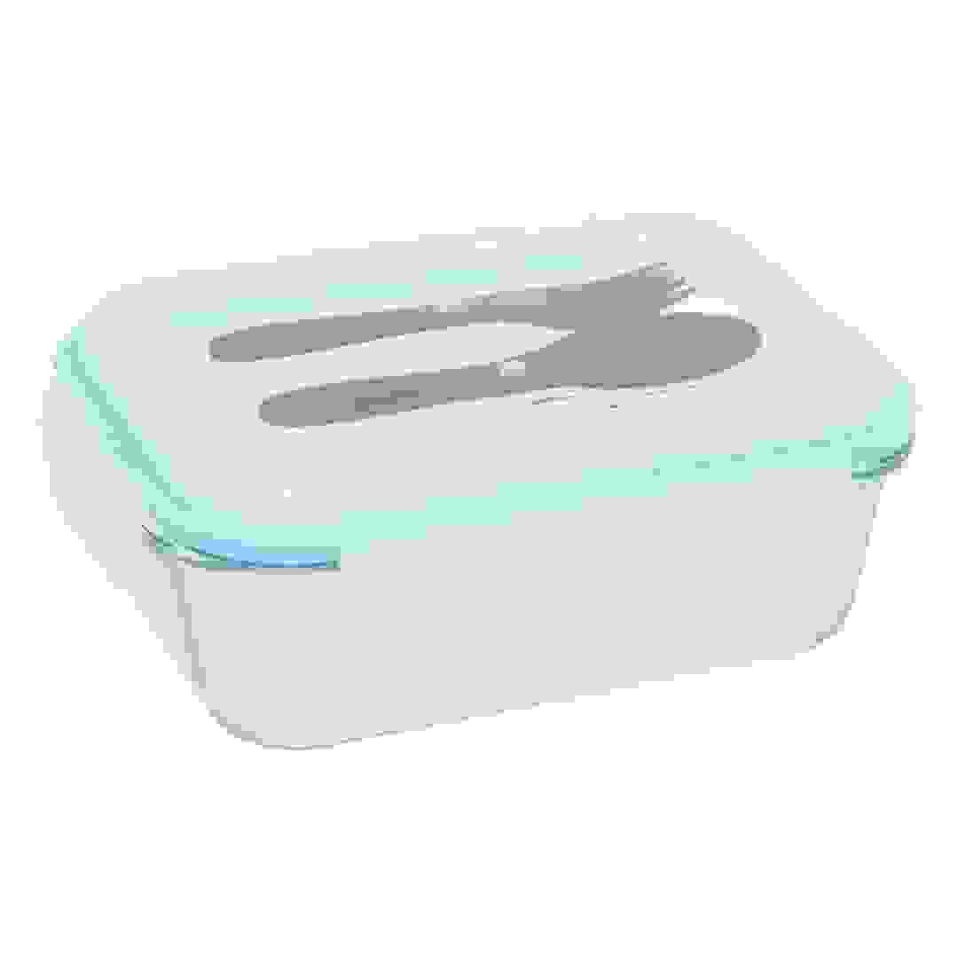 5Five Clipeat Glass Lunch Box with Cutlery (1 L, 20 x 16 x 7.5 cm)