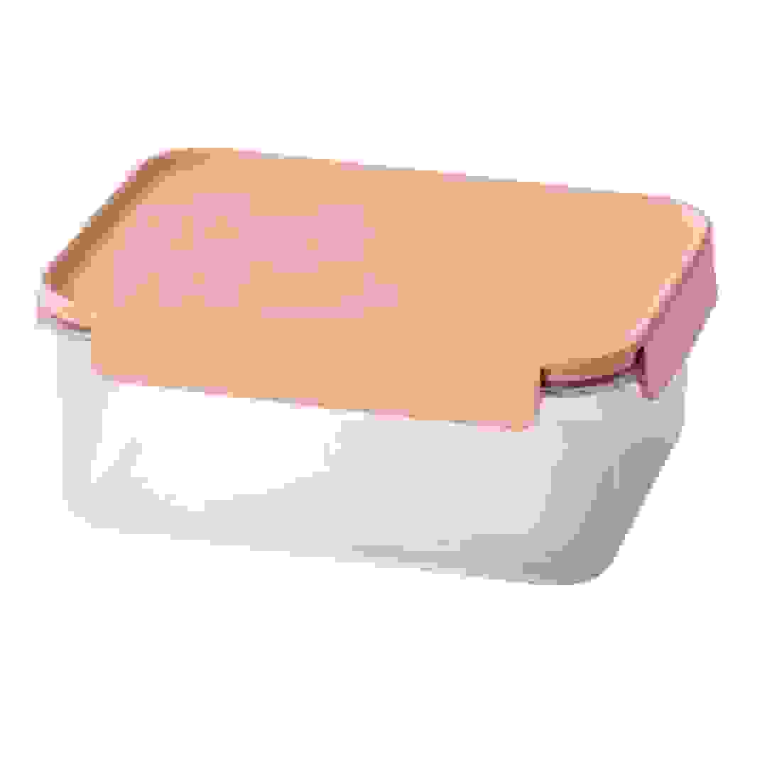 حافظة طعام مستطيلة بلاستيكية لوك آند لوك كلاسيك بلس (وردي، 2.75 لتر)