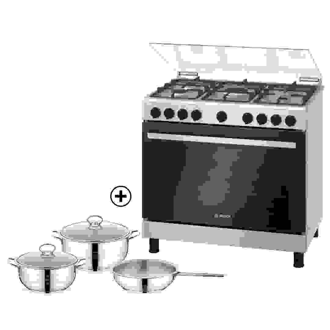 Bosch Series 2 Freestanding 5-Burner Gas Cooker, HGV1E8Y50M (60 x 90 x 85 cm)