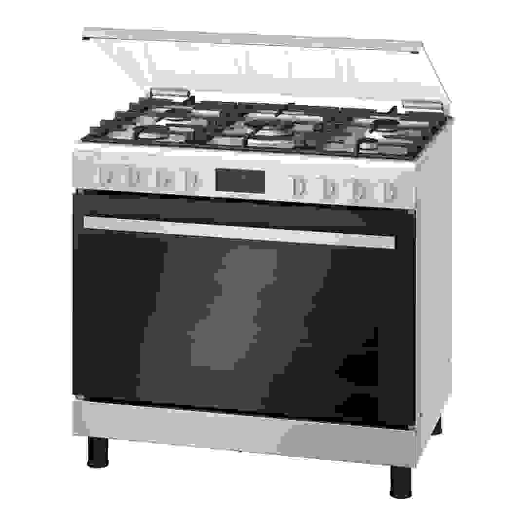 Bosch Series 6 Free Standing 5-Burner Full Gas Cooker W/Oven, HGX5H8W51M (60.7 x 89.40 x 84.4 cm)