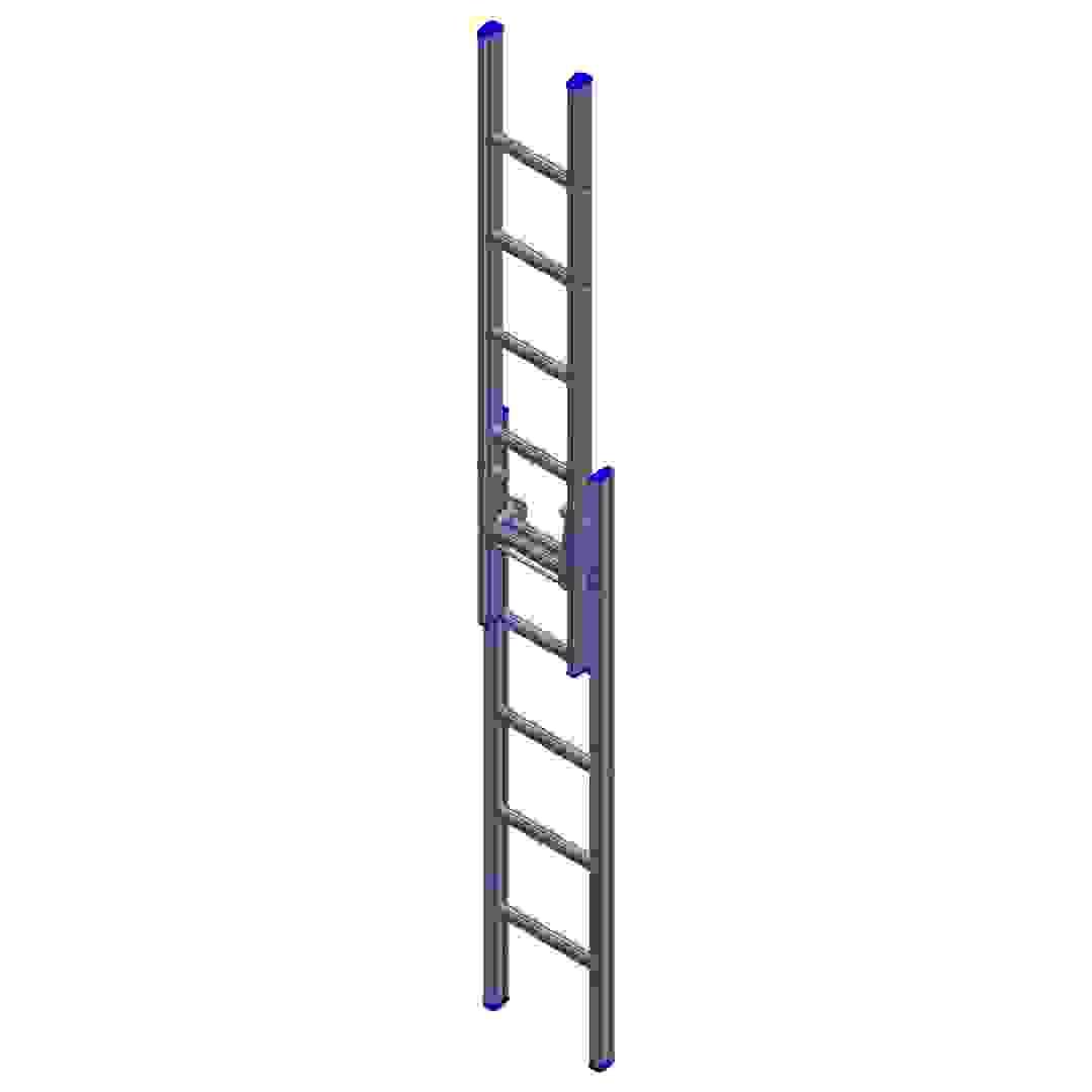 Topman Aluminum Double Sided Straight 5+5-Tier Step Ladder (300 x 12 x 40 cm)