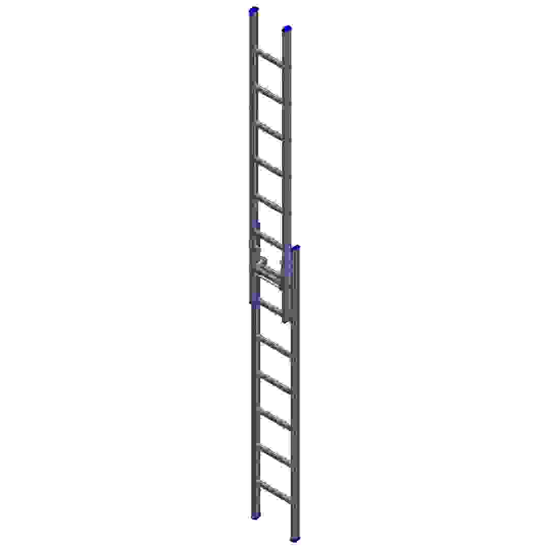 Topman Aluminum Double Sided Straight 7+7-Tier Step Ladder (420 x 12 x 40 cm)