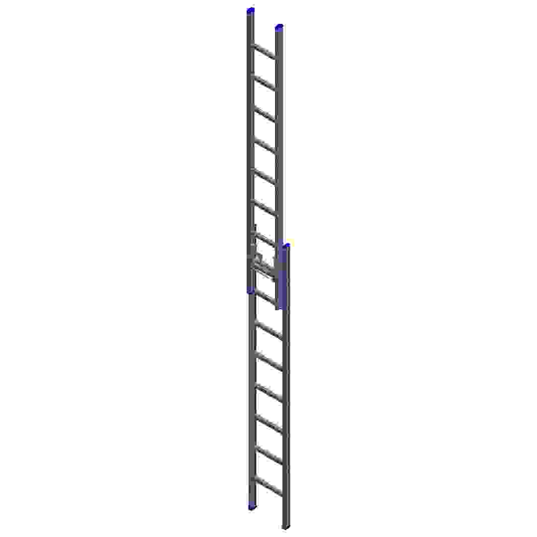 Topman Aluminum Double Sided Straight 8+8-Tier Step Ladder (480 x 12 x 40 cm)