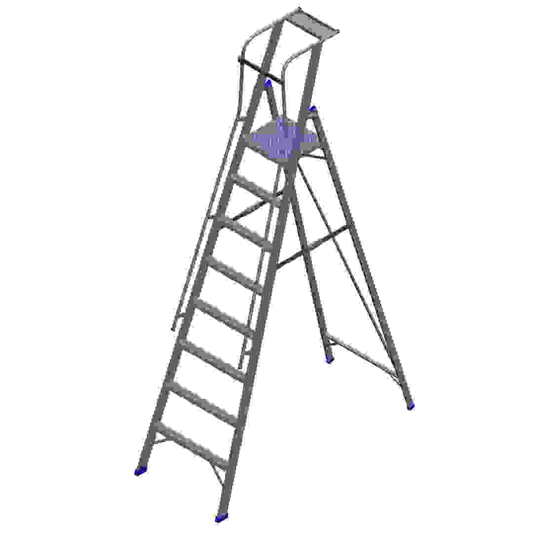 Topman Aluminum Heavy Duty Platform 7+1-Tier Step Ladder (302 x 169.5 x 71.5 cm)
