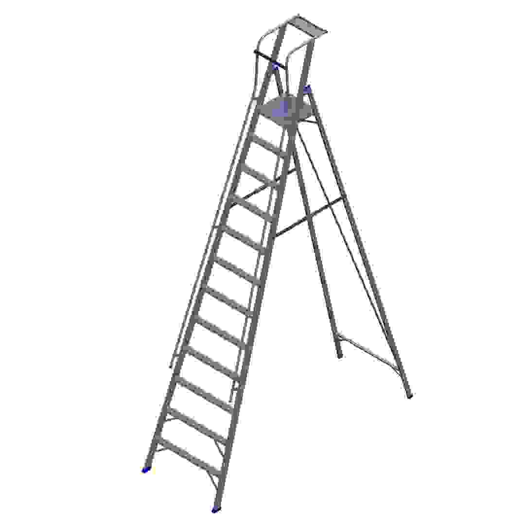 Topman Aluminum Heavy Duty Platform 11+1-Tier Step Ladder (415 x 237.5 x 83.5 cm)