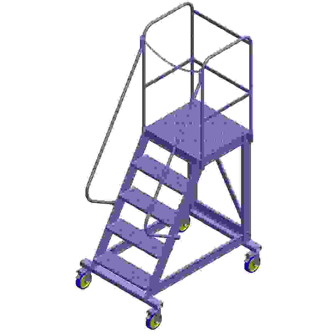 Topman Aluminum Rolling Staircase 4+1-Tier Step Ladder (225 x 120 x 90 cm)