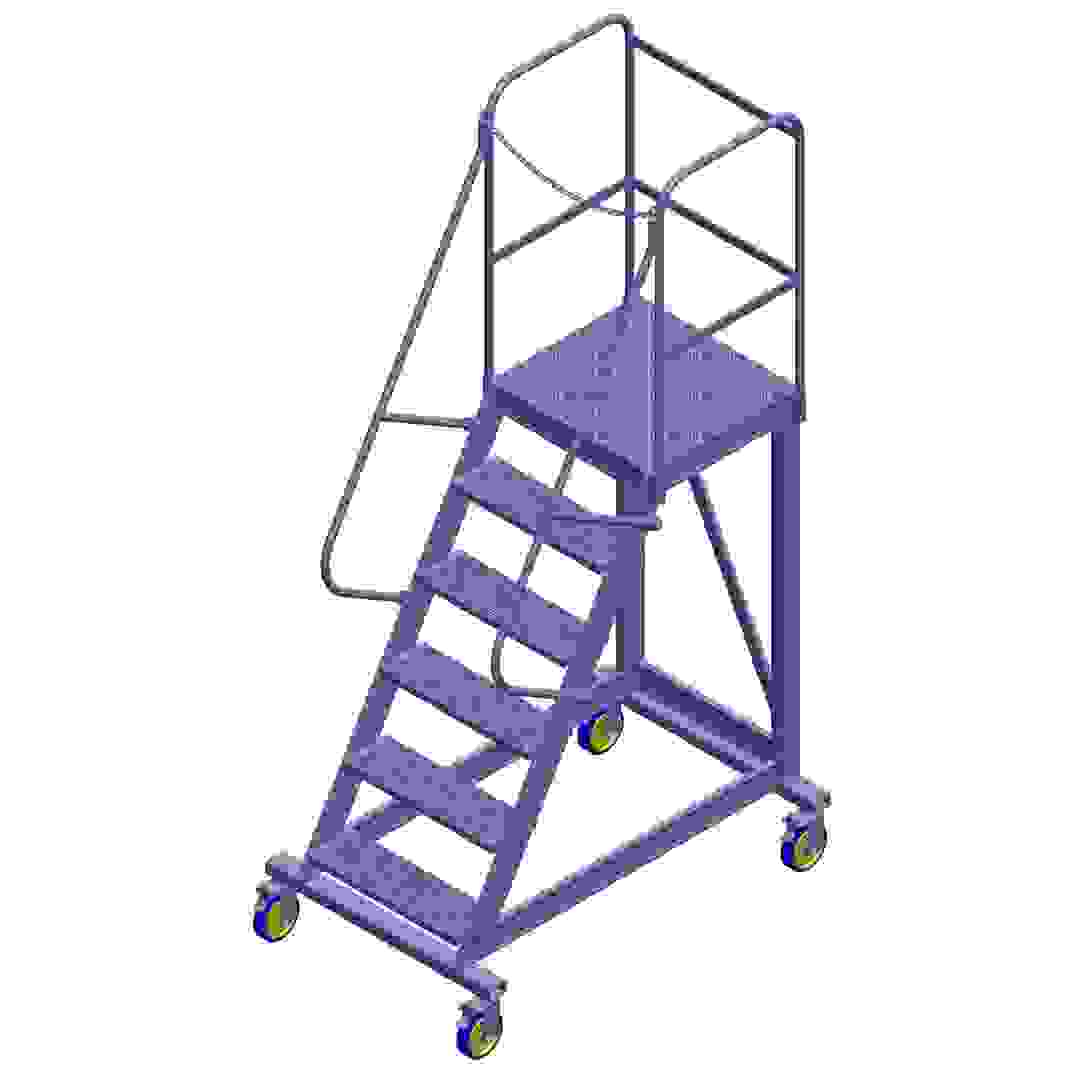 Topman Aluminum Rolling Staircase 5+1-Tier Step Ladder (250 x 134.5 x 90 cm)