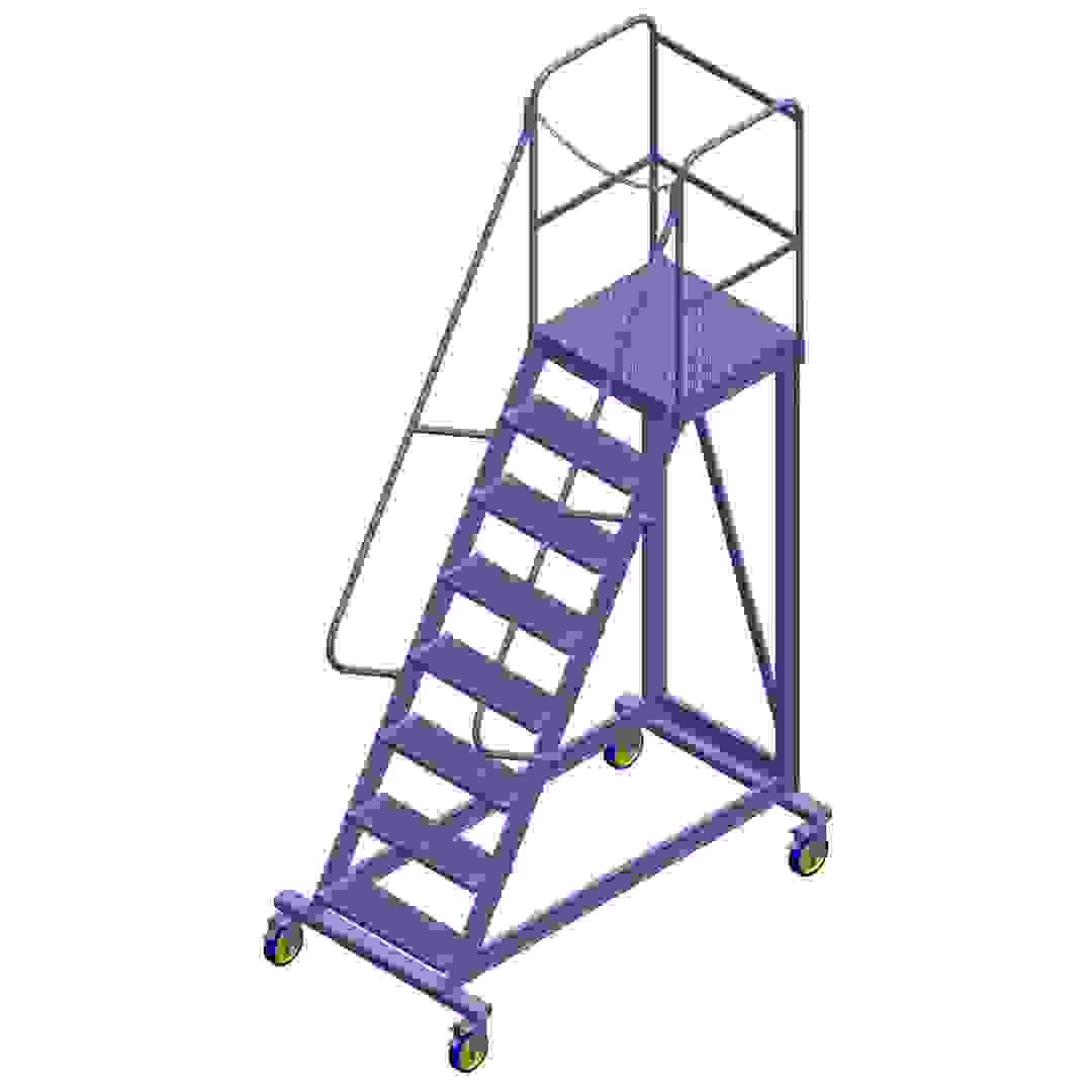 Topman Aluminum Rolling Staircase 7+1-Tier Step Ladder (300 x 163.5 x 95 cm)